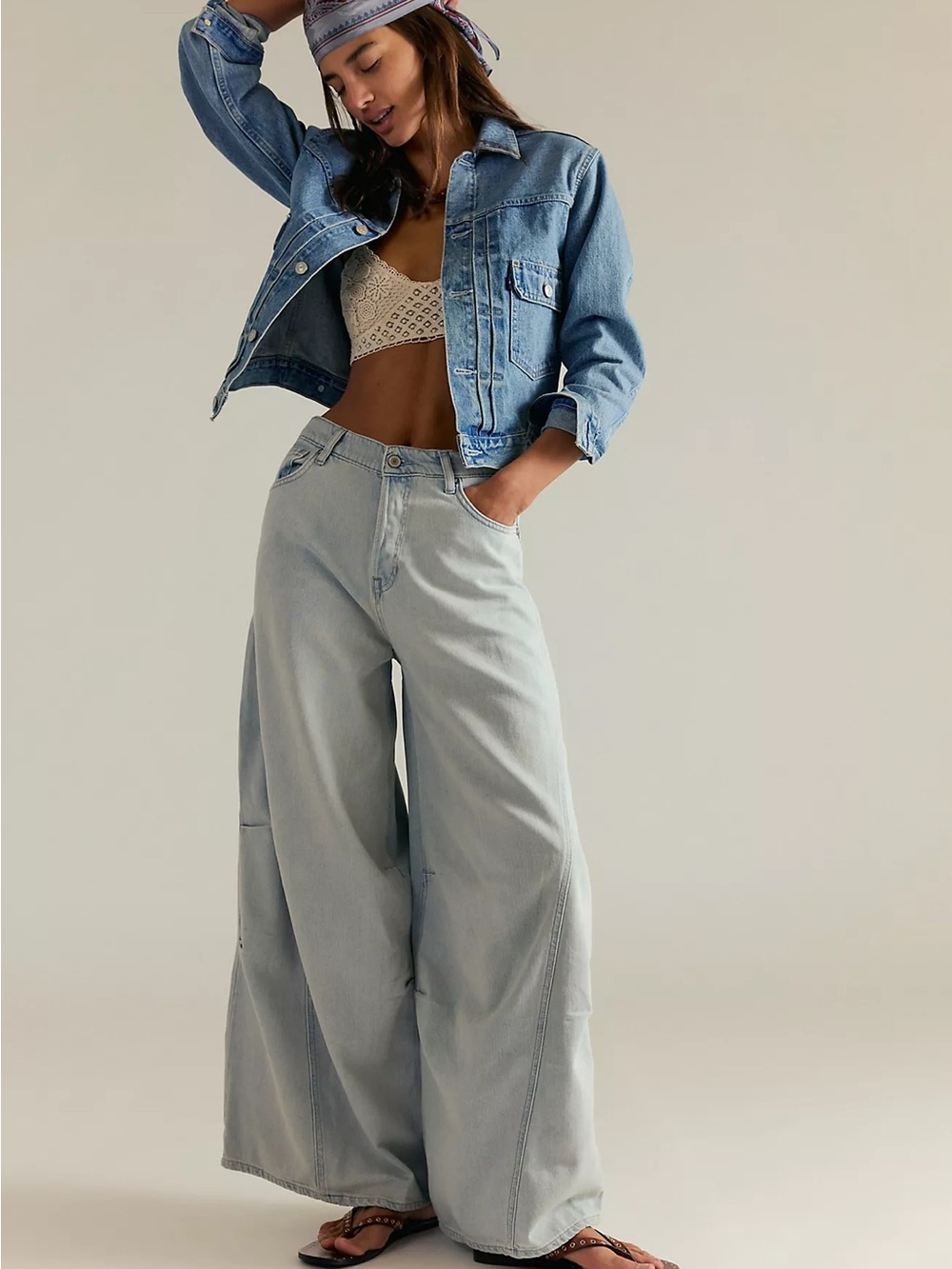 We The Free Light Wash Wide Leg Flare Jeans